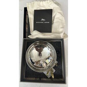 Michael Aram Small Hammered Silver Olive Branch Trinket Nut Bowl 4” Decor